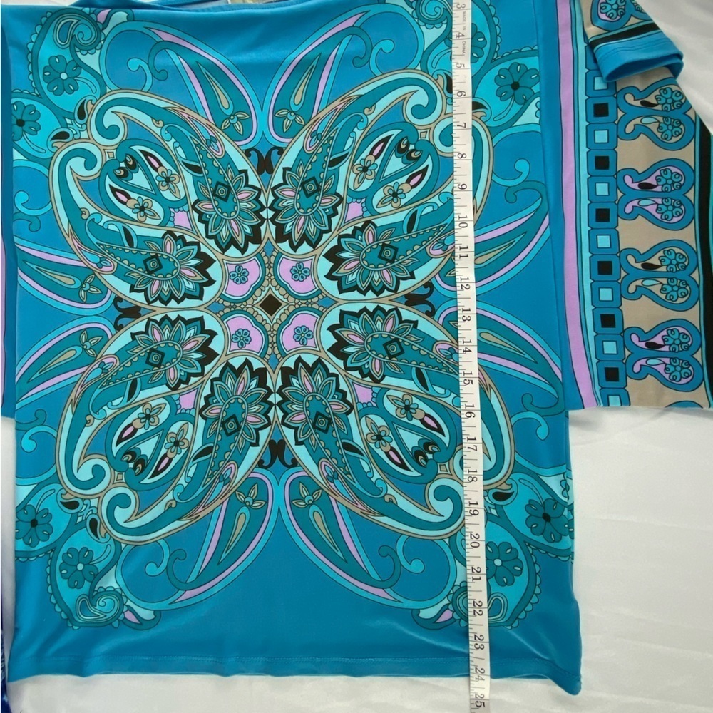 Michael Michael Kors turquoise blue butterfly sleeve blouse, S - Picture 8 of 11